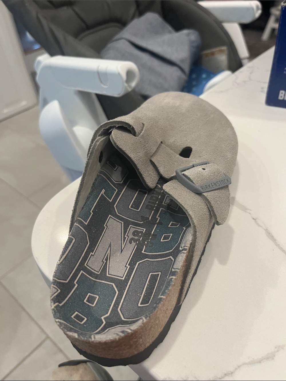 Birkenstock Suede Clog Mule in Stone(gray) RARE!!!!